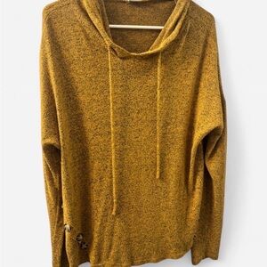 Elegant Mustard Cowl Neck Sweater